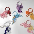 thumbnail image 2 of Llavero con colgante de corazón de chica kawaii creativo con dibujos animados de anime My Little Pony, Twilight Sparkle, Pinkie Pie, Fluttershy, regalo de joyería, 2 of 2