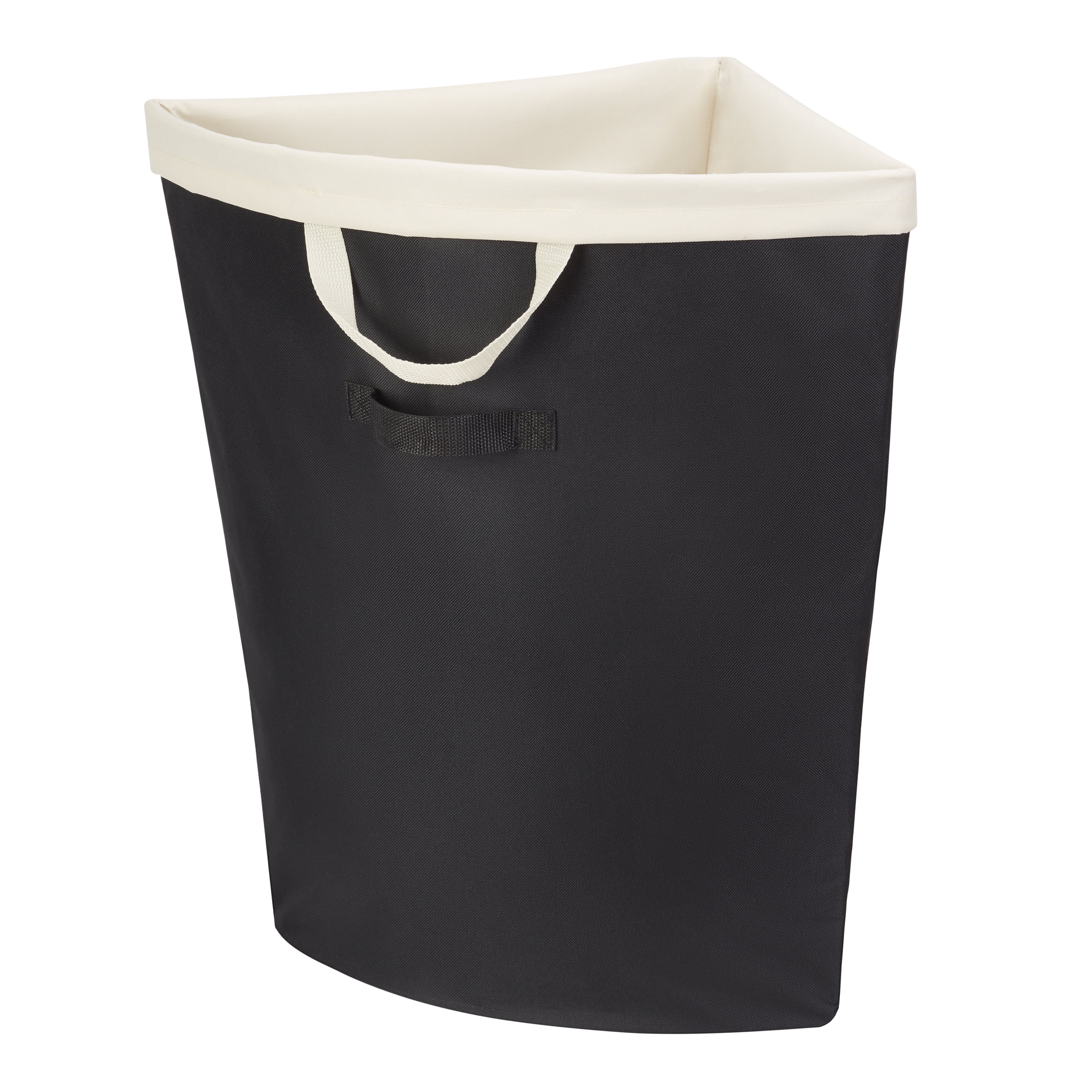 Mainstays Durable Fabric Laundry Hamper, Black and Ivory