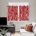 thumbnail image 4 of Red Striped Kitchen Curtains Window Panels, Classic Minimalist Waves Lines Pattern Insulated Window Treatment Curtain, Grommet Curtains for Bedroom/Living Room/Bathroom, 2 Piece 52"Wx45"L, 4 of 8