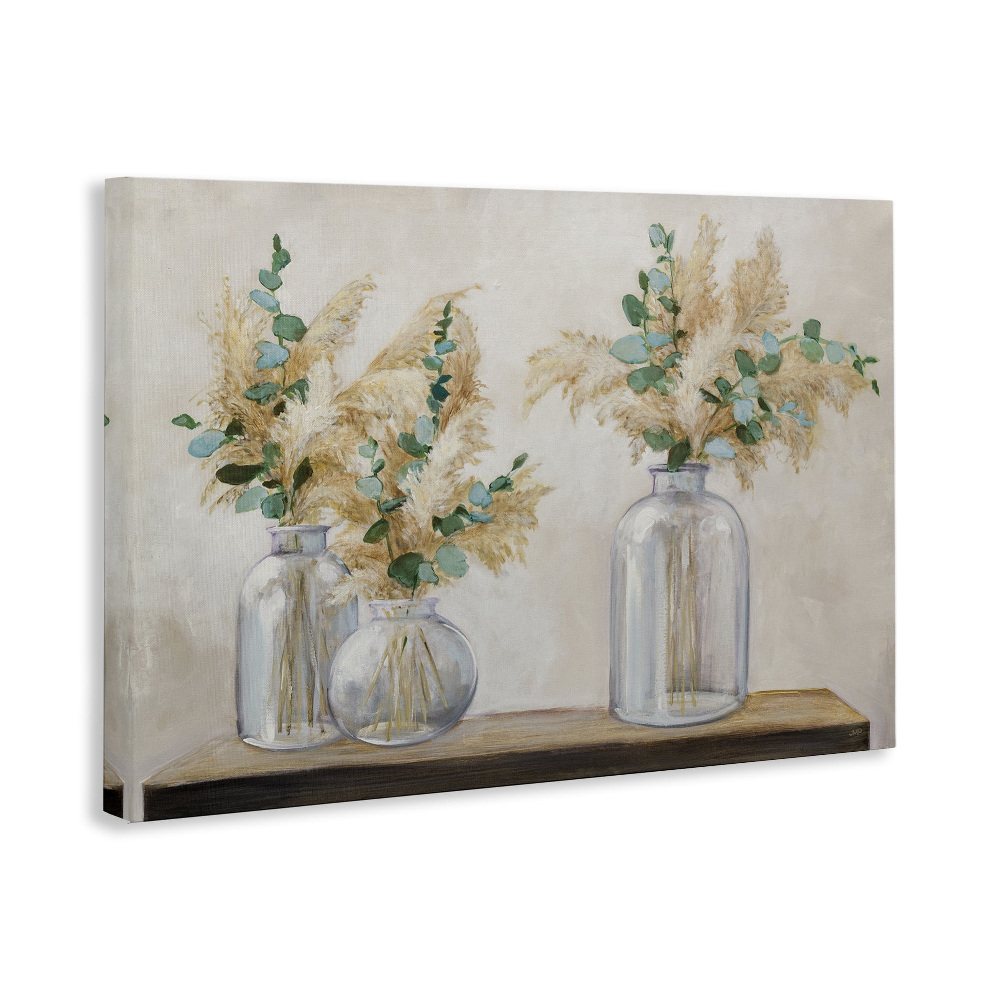 Stupell Industries Pampas & Eucalyptus Botanical & Floral Painting Gallery Wrapped Canvas Art Print Wall Art, 30 x 20