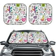 thumbnail image 2 of Goofa Fun Animal with Unicorn Pattern 2 Piece Car Windshield Sun Shade Foldable | Front Windshield Shade for Sun, Heat and UV Rays | Sunshade for Car Front Window-Small, 2 of 7