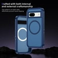 thumbnail image 2 of Allytechgroup Magnetic Back Case for Google Pixel 8, Military Grade Shockproof Anti-Scratch Durable Protection Slim Fit Lightweight Phone Case Cover for Women Men, Royalblue+Blue, 2 of 8