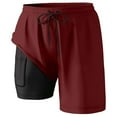 thumbnail image 4 of MIXUE Mens Shorts Summer Solid Color Swim Trunks Compresssion Liner Inseam Bathing Suit Pockets Mens Workout Shorts Beachwear,Red,XXL, 4 of 4