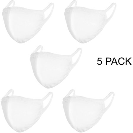 New Face Mask Triple Layers 100% Cotton - Washable and Reusable - Pack of 5