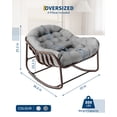 thumbnail image 2 of Oversized Outdoor Papasan Rocking Chair, Wicker Rattan Egg Lounge Chair with Durable Metal Frame, Comfortable Seating for Patio, Porch & Backyard, 2 of 7