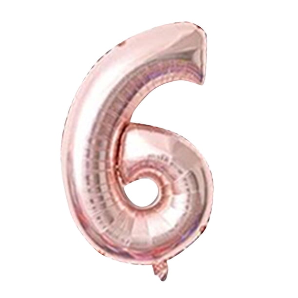 Advancent 32 pulgadas número globo decorativo papel de aluminio globo cumpleaños boda fiesta vacaciones regalo decoración tipo 7 Kits de decoración para fiestas oro rosa seis