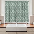 thumbnail image 2 of Ambesonne Tropical Kitchen Curtains, Abstract Striped Flowers, 55"x36", Dark Cadet Blue Teal Grey, 2 of 3
