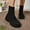 Black, variant on Miluxas Women's Elastic Ankle Boots Slip on Lug Sole Chunky Heel Platform Ankle Booties for Women