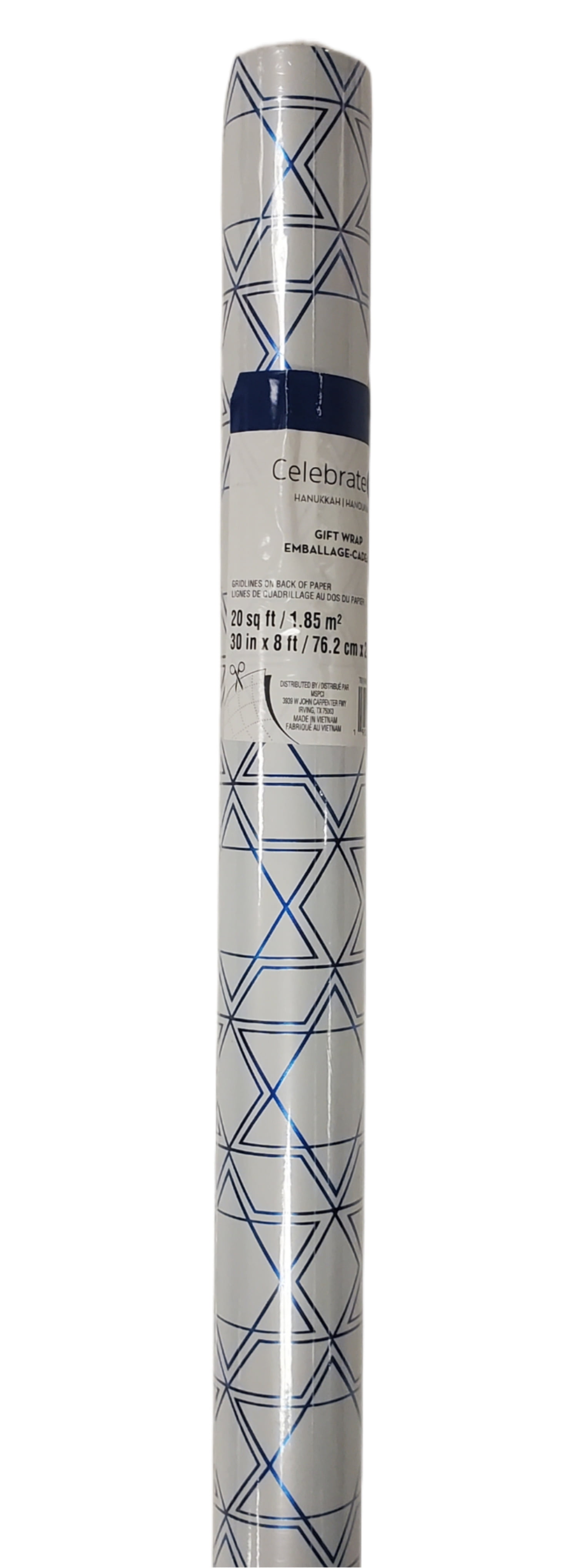 Fullhawl Hanukkah Wrapping Paper Set - 12 Sheets, 12 Cards, 16 Stickers - Menorah, Star Of David Designs For Gifts