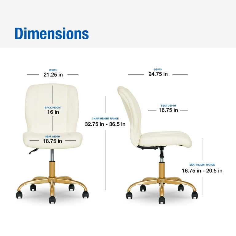 Free Shipping! Mainstays Bouclé Armless Office Chair Cream
