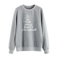 thumbnail image 3 of TWZH Women Long Sleeve We Wish You A Merry Christmas Print Sweatshirt Tops, 3 of 7