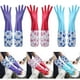 thumbnail image 1 of Guantes de limpieza | Guantes de goma aterciopelados con patrón de flores para lavado de platos | Antideslizantes, puño largo, forro aterciopelado, resistentes al calor, reutilizables | Para cocina, 1 of 3