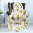 thumbnail image 4 of Birds Soft Flannel Fleece Throw Blanket, Composition of Flying Rosy Peach Faced Love Birds Wild Life Colored Feathers Wings, Cozy Plush for Indoor and Outdoor Use, 50" x 70", Multicolor, by Ambesonne, 4 of 5