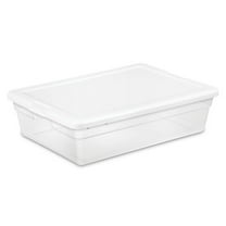 Sterilite 28 Qt Clear Plastic Stacking Storage Container Box w/Lid, 40 Pack