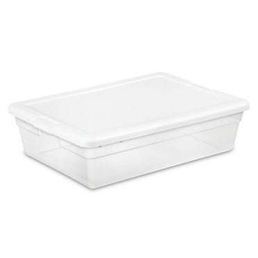 Sterilite 28 Qt Clear Plastic Stacking Storage Container Box w/Lid, 40 Pack