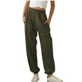 thumbnail image 3 of Bowanadacles Women Sport Cord Pencil Pants Stretch High Waist Trousers Sweatpants, 3 of 5