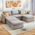 thumbnail image 4 of edx Convertible Modular Sectional Sofa, 6 Seat U Shaped Modern Sofa Couch Bed, Grey, 4 of 5