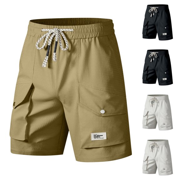 Big & Tall Men's Cargo Shorts 9-Inch Inseam Quick Dry Micro-Grid Lightweight Utility Short Pants with Pockets for Hiking Fishing Camping Outdoor Summer Wear