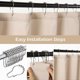 thumbnail image 4 of Shower Curtain Sets with Rugs - Pinched Pleat Farmhouse Shower Curtain Elegant Decor Set with 12 Shower Curtain Hooks for Bathroom Beige Standard 72, 4 of 5