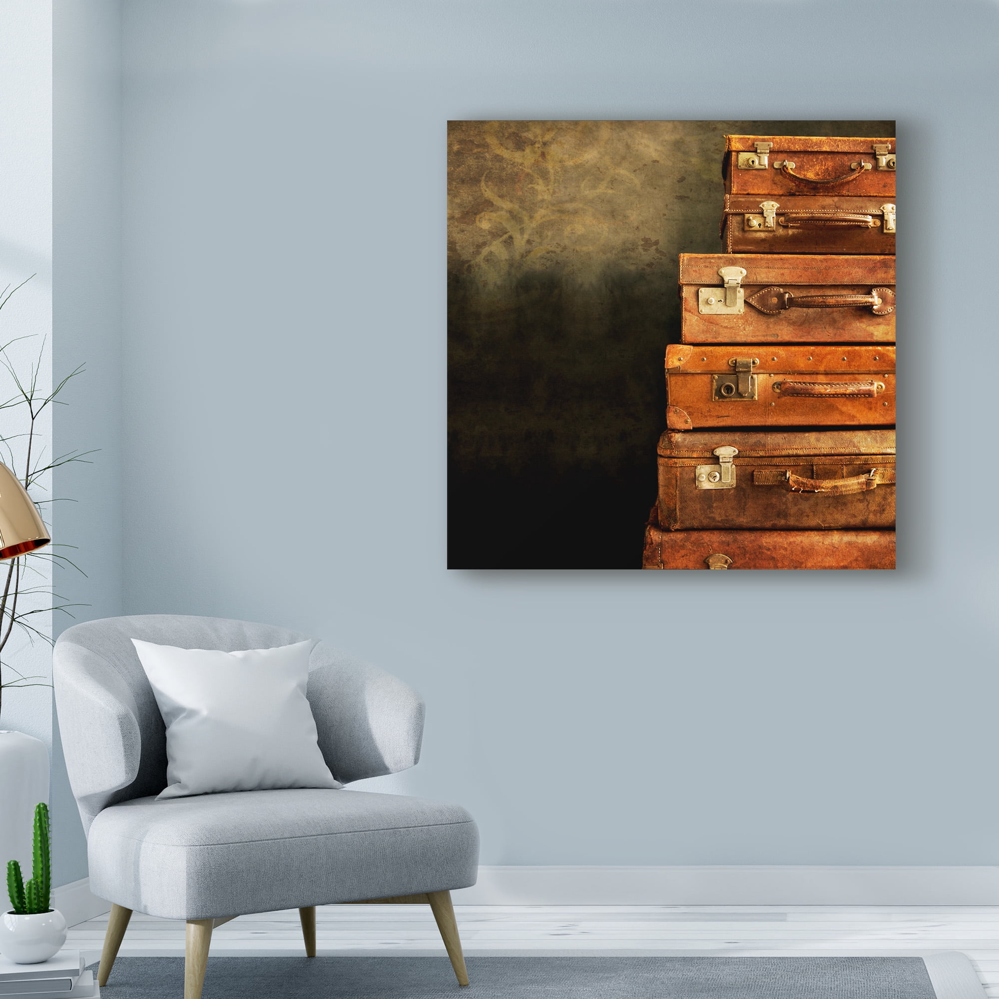 Trademark Fine Art 'Antique Luggage Suitcases' Canvas Art by Tom Quartermaine