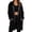 Black, variant on cocolona Long Fleece Jacket for Women Double-Sided Fuzzy Long Sleeve Outerwear Hooded Zipper Fall Winter Long Coat with Pocket