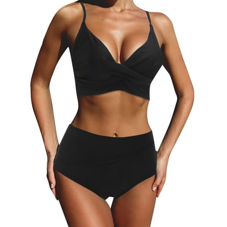 

QYZEU Sports Bra Top Bathing Suit Bikini for Teens Beachwear Waist Red V Bikini Women S Neck Sets Swimmear High Bikinis Set