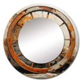 thumbnail image 2 of Designart "Wheels of Time The Old Cart in Orange III" Transportation Orange Large Round Mirror - Round Mirror Wall Décor - Modern Round Printed Mirror 36" x 36" Inch, 2 of 5