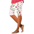 thumbnail image 2 of LEBONYARD Women's Shorts with a Modern Twist,Women's Summer High Waisted Printing Capris Matching Slim Fitting Yoga Gym Pants Multicolor L, 2 of 5
