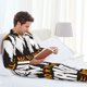 thumbnail image 4 of Balery Not All Who Wander Are Lost4 Pijama para Hombre de Dos Piezas con Manga Larga, Conjunto de Dormir y Descanso Suave con Bolsillos-Small, 4 of 4