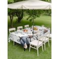 thumbnail image 3 of Outdoor Tablecloth with Umbrella Hole and Zipper, Blue Grey Pumpkins Fall Rectangle Table Cloth 60x102 Inch Waterproof Tablecloth, Thanksgiving Eucalyptus Leaves Picnic Table Cover for Patio Camping, 3 of 7