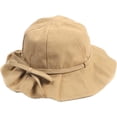 thumbnail image 5 of CoCopeaunts Cotton Bucket Hats for Women Bow Belt Summer Anti-UV Charming Ruffled Brim Vacation Travel Packable Girl Basin Hat, 5 of 8