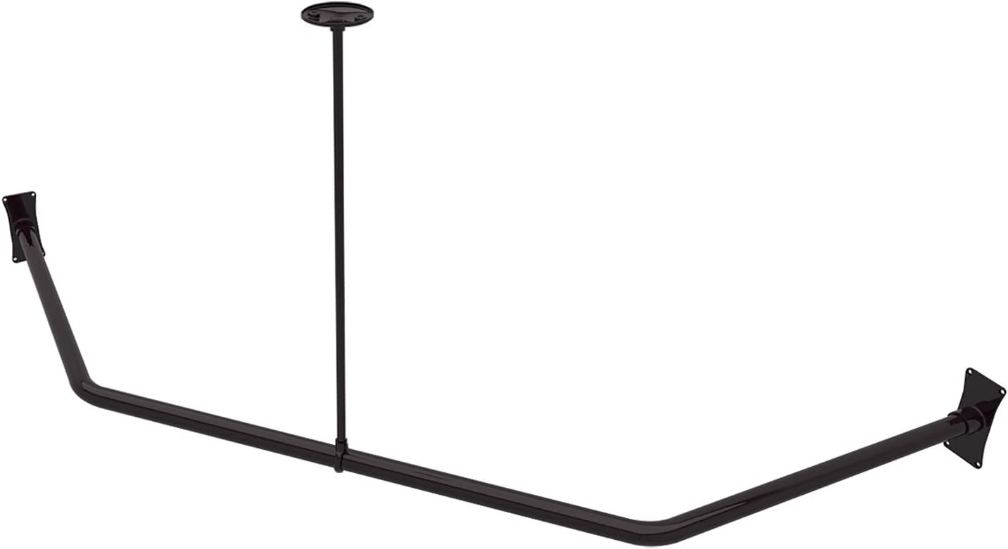 Naiture NeoAngle Shower Curtain Rod Aluminum with Ceiling Support, 18