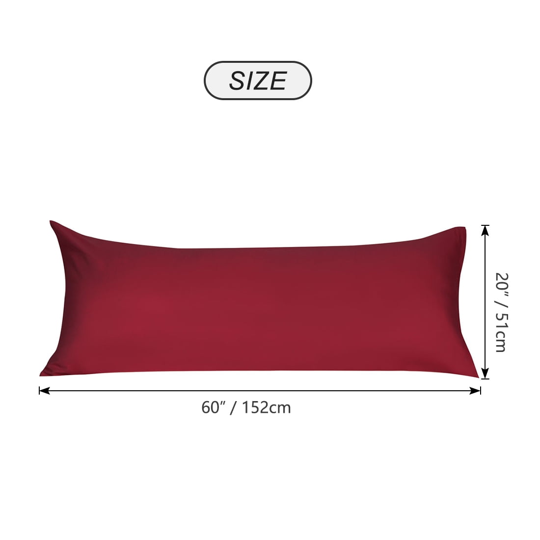 Unique Bargains Long Pillowcases Microfiber Body Pillow Covers Wine 20"x60"
