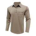 thumbnail image 6 of FYDUU Mens Golf Shirt Comfort Men's Long Sleeve Classic Polo Shirts Trendy Casual Button Tees Collared Pullover Shirts With Pockets Fashion Vintage Shirts, 6 of 7