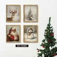 thumbnail image 3 of Hieng Vintage Winter Christmas Prints Poster Unframed Set of 4, Rustic Santa and Reindeer Wall Decor for Bedroom Living Room Farmhouse, Retro Snowman Christmas Tree Pictures Wall Art Artwork, 3 of 6