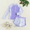 thumbnail image 2 of XZNPDUCQ Girls Rash Guard Swimsuits 2 Piece Bathing Suit Summer Swimwear Swimming Suit For Girls 8-9 Years Purple, 2 of 6