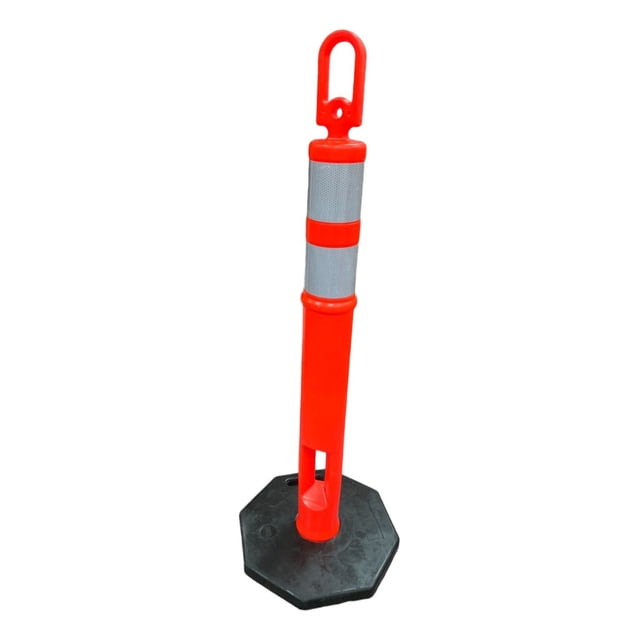 Poste Delimitador 110cm De Polietileno / Caucho, Reflejante