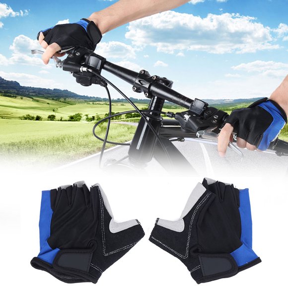 Gants d'Été Demi-Doigt, Résistants à l'Usure Absorbent les Chocs Excellente Élasticité Tissu Tricoté Gants de Cyclisme Doux Antichoc Unisexe pour Cyclisme en Plein Air