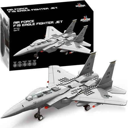 Apostrophe Games F-15 Eagle Fighter Jet Air Force Building Block Set (227Pieces) Air Plane Compatible with Leading Brand Building Bricks