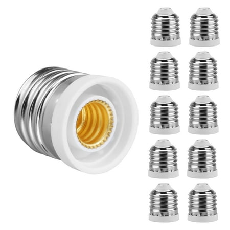 

10pcs E26/E27 to E12 Socket Adapter Standard Medium Screw E26 to Candelabra Base E12 Light LED Bulb Socket Adapter Converter Reducer 125V Max 75W 200°C Heat-Resistant