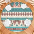 thumbnail image 2 of Colorful Floral Design Elasticized Boho Table Cover - Perfect Fit for Round Tables 52-56 Inches - Vibrant Tablecloth, 2 of 7