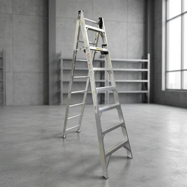 Escalera Convertible De Aluminio Tipo II 175KG 13 Escalones BYP