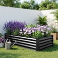 thumbnail image 6 of Tomnk Raised Garden Bed 8x4x1ft, Galvanized Metal Planter Outdoor for Vegetables, Flowers & Herbs, Rust-Resistant, Easy Assembly, Black, 6 of 9