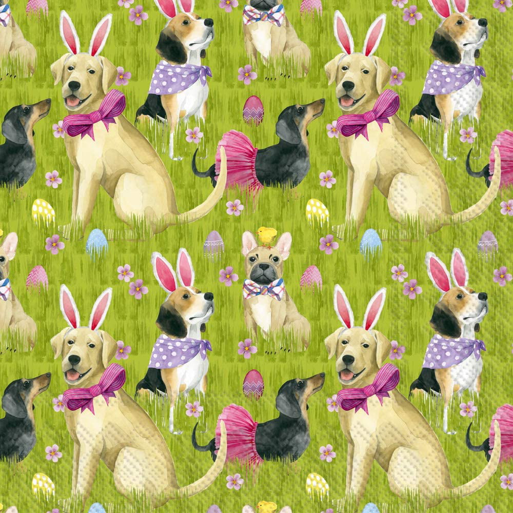 20 Paper Party Napkins Easter Time Green 3 Ply Luxury Serviettes Easter 