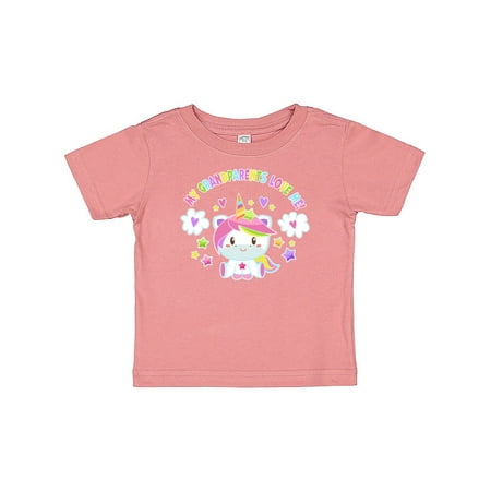

Inktastic My Grandparents Love Me with Cute Rainbow Unicorn Gift Baby Boy or Baby Girl T-Shirt