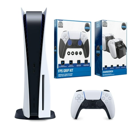 Sony Playstation 5 Disc Version Console with Dual Charging Dock Station and ControlGrip Player Pack Bundle