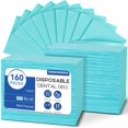 thumbnail image 1 of Baberos dentales desechables TENKAIWICK, paquete de 160 unidades, impermeables, azules, 1 of 6