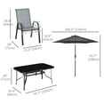 thumbnail image 3 of Outsunny 8 Pieces Patio Dining Set with Umbrella, 6 Chairs and Table, Grey, 3 of 10