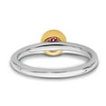 thumbnail image 5 of Solid 925 Sterling Silver Stackable Gold-plate P. Tourmaline Ring Eternity Band Size 6, 5 of 7