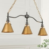 LNC Modern Chandelier,3-Light Kitchen Island Light,Brushed Gold